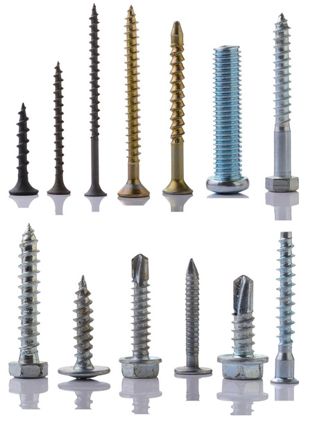 Screws - completely isolated on white - Photo, Image