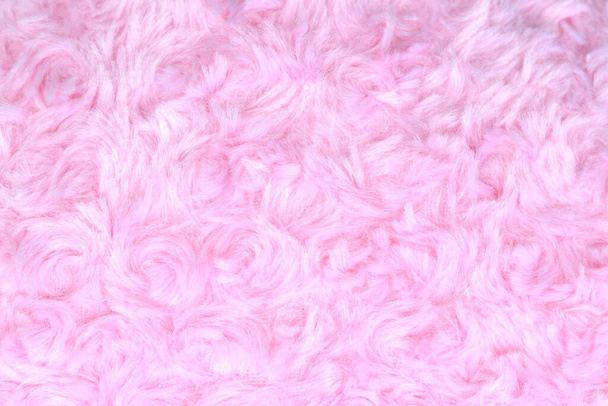 Vaaleanpunainen ylellinen villa luonnollinen pörröinen turkis villa ihon rakenne lähikuva käyttö tausta ja tapetti - Valokuva, kuva