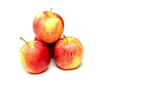 Beyaz arkaplanda elmalar - Video, Çekim