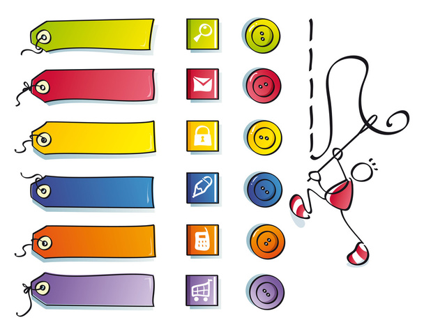 Забавні кнопки і символи для шиття в інтернеті
 - Вектор, зображення