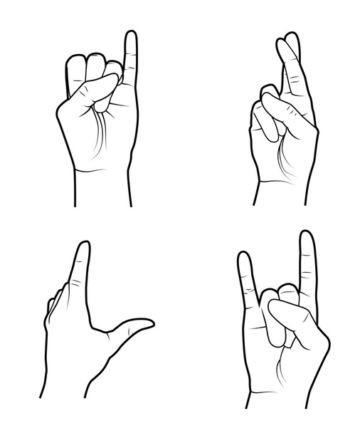 Signaux mains
 - Vecteur, image