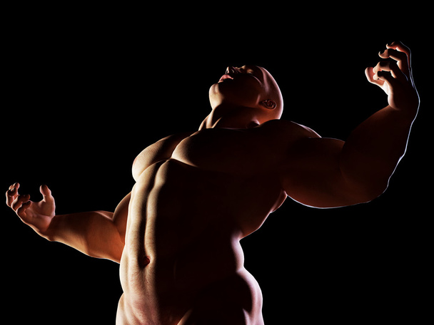 Héroe mostrando su cuerpo muscular
 - Foto, imagen