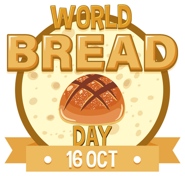 Světový den chlebů 16. října Obrázek designu loga - Vektor, obrázek