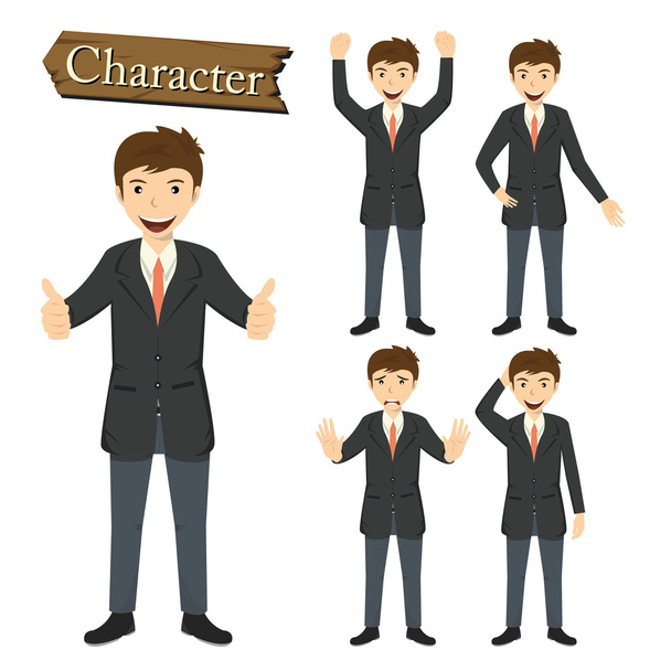Hombre de negocios carácter conjunto vector ilustración
 - Vector, Imagen