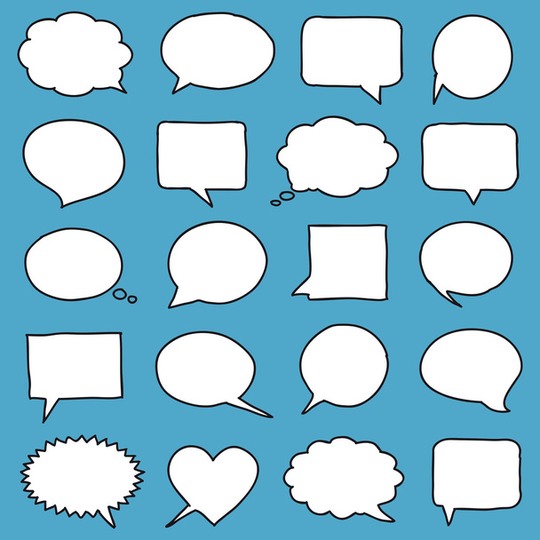 Hand-drawn speech bubbles - Vector, Image