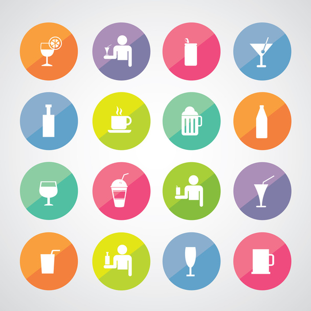 Beverages icons set - Vettoriali, immagini