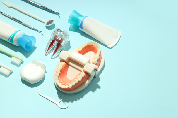 Concept of dental care, space for text - Fotoğraf, Görsel