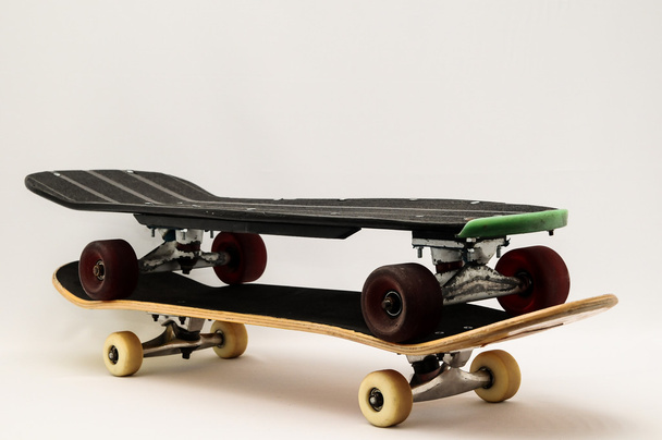 Starý použitý dřevěný skateboard - Fotografie, Obrázek