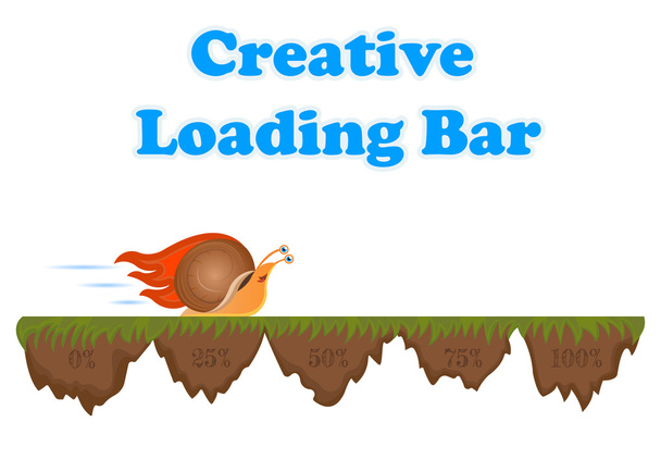 Fast and slow snail progress loading bar - Vector, Image