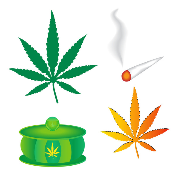 Cannabis stamps set - Vector, Image