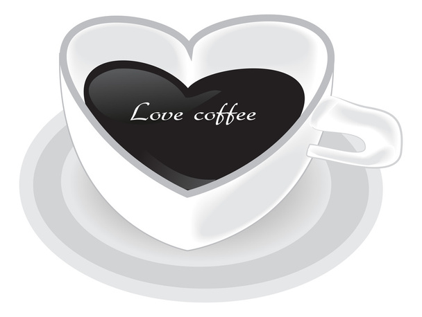 Чашка кофе с сердцем
 - Вектор,изображение