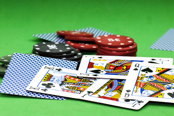 hazardní čipy a karty  - Fotografie, Obrázek