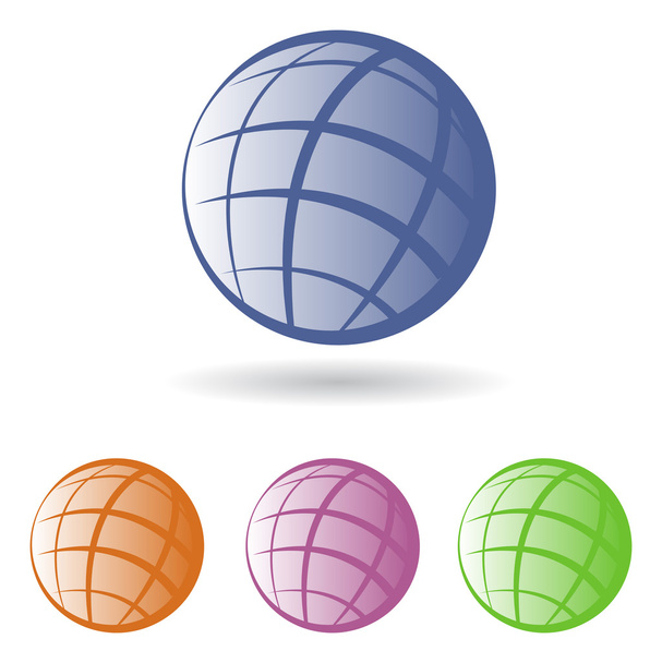 Wereld globes pictogram - Vector, afbeelding