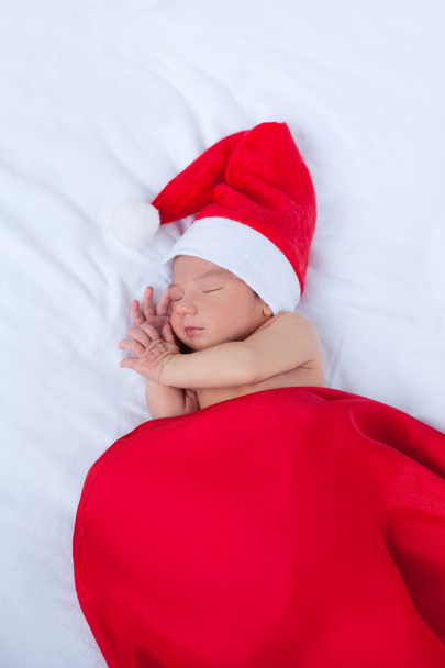 Greeting card with newborn santa - Foto, afbeelding