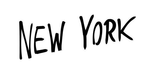 New York city name handwriting. Handwritten word text sign. - Διάνυσμα, εικόνα
