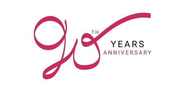90leté výročí Logo, vektorová šablona Design prvek k narozeninám, pozvání, svatba, jubilejní a blahopřání ilustrace. - Vektor, obrázek