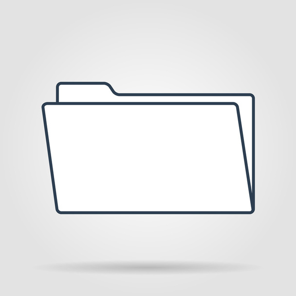 Folder blue flat web icon - Vector, Image