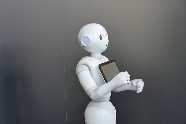 Pepper  social humanoid robot optimized for human interaction  through conversation and his touch screen - Foto, immagini