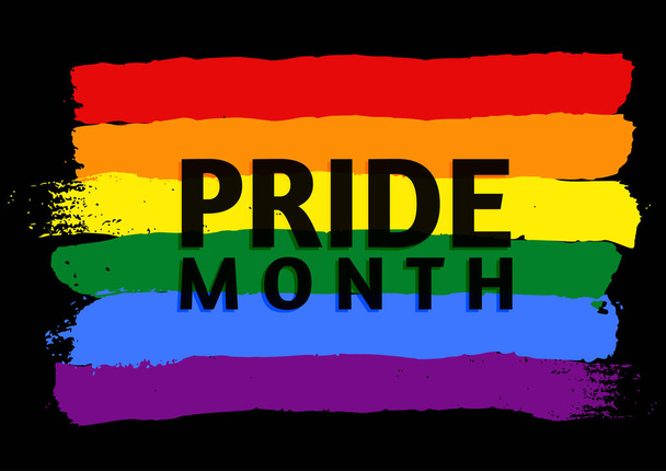 Grunge style pride month flag background  - Vector, Image
