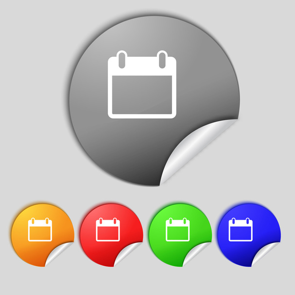 Calendar sign icon. days month symbol. Date button. Set colourful buttons  - Photo, Image