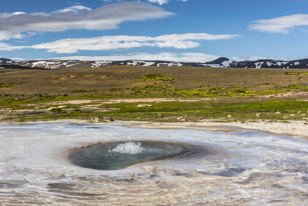 The Great Geysir on the Iceland in the summer on a sunny day - Fotó, kép