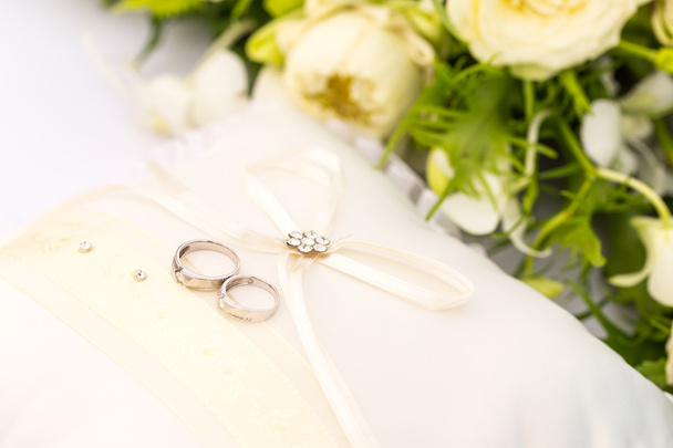 wedding rings on the pillow - Photo, Image