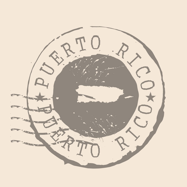 プエルトリコの切手郵便。地図シルエットゴムシール。レトロなデザインの旅。地図のシールあなたのデザインのためのプエルトリコのグランジ。EPS10 - ベクター画像
