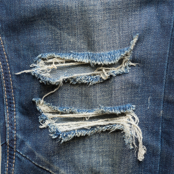 denim jeans blue old torn with fashion design - Photo, Image