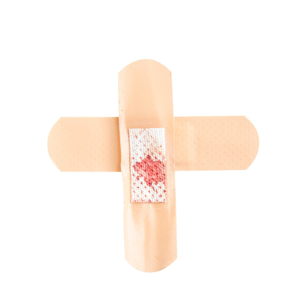 Dois pedaços de bandagem adesiva isolados em branco
  - Foto, Imagem