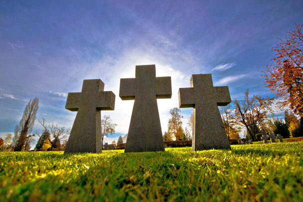 Cimitero tre croci silhouette vista
 - Foto, immagini