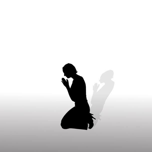 Dua ediyor kadın - Vektör, Görsel
