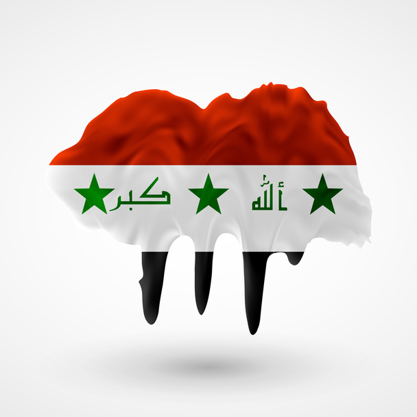 Flag of Irak painted colors - Vector, Image