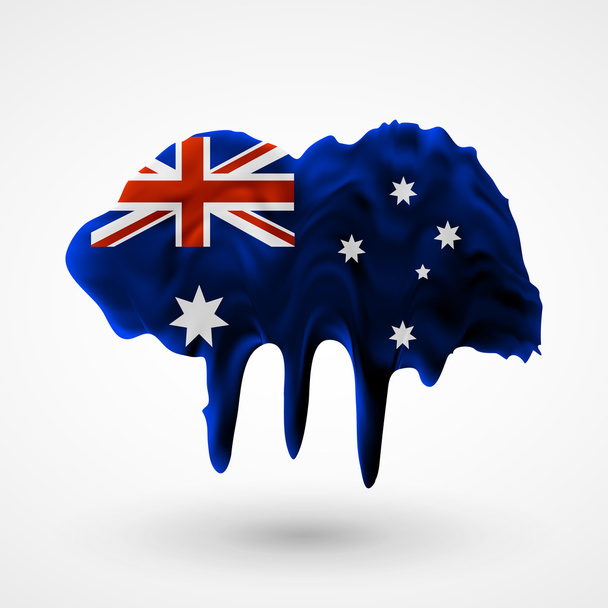Αυστραλιανή σημαία βαμμένα χρώματα - Διάνυσμα, εικόνα
