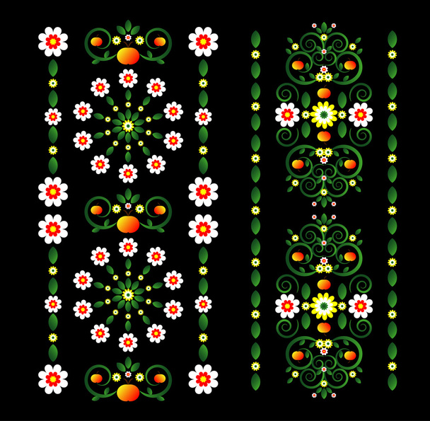 Vertical ornament with flower - ベクター画像