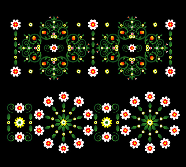 çiçek ile Yatay süsleme - Vektör, Görsel