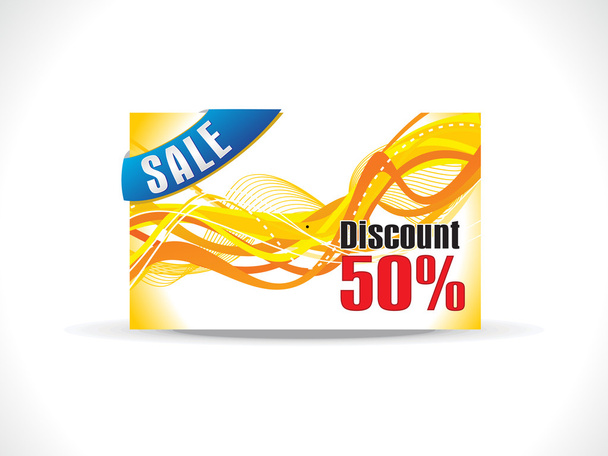 abstract yellow discount card template - Wektor, obraz