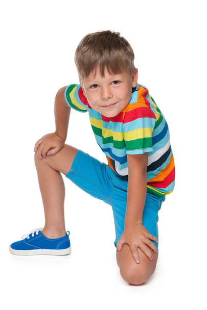 Красивый мальчик в полосатой рубашке
 - Фото, изображение