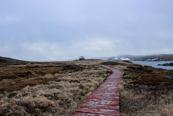 krajobraz zdjęcie gęsiej zatoki Nowa Fundlandia podczas burzy - Zdjęcie, obraz