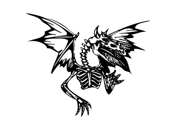 Скелетный дракон
 - Вектор,изображение