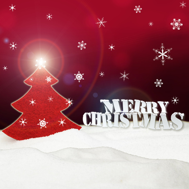 Christmas background - Christmas Tree red - Snow - Merry Christm - Foto, imagen