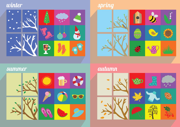 Quattro stagioni simbolo vettoriale illustrazione
 - Vettoriali, immagini