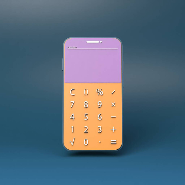 Icono de calculadora. ilustración de renderizado 3d. ilustración 3d de alta calidad - Foto, imagen
