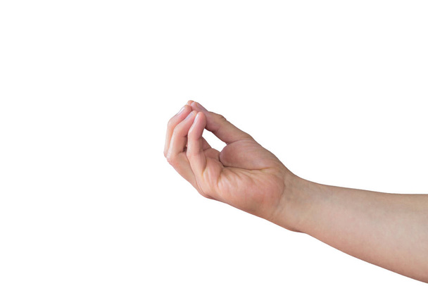 A white hand doing the famous Italian sign on a white background - Φωτογραφία, εικόνα