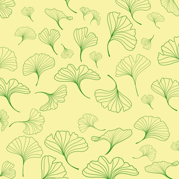 beautiful colorful pattern with ginkgo biloba leaves - bright floral pattern - Photo, image