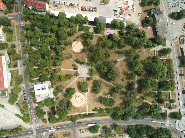 An aerial view of urban residential area - Фото, зображення