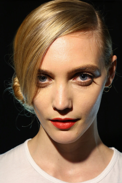Model poses backstage at Carmen Marc Valvo show during MBFW - Photo, image
