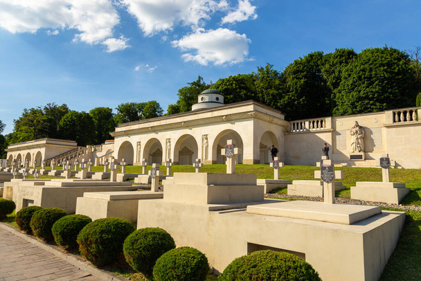 Lviv, Ukraine - 09 June 2018: The Cemetery of the Defenders of Lviv in Lychakiv Cemetery, State History and Culture Museum-Preserve, historic cemetery in Lviv. - Photo, image