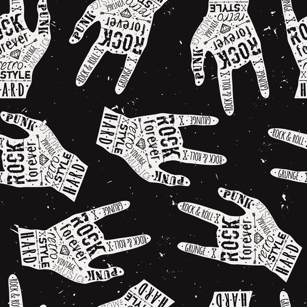Διάνυσμα άνευ ραφής grunge μοτίβο με ετικέτες vintage χέρι, διαμάντι - Διάνυσμα, εικόνα