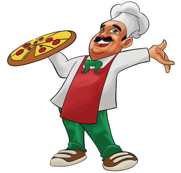 Gelukkig pizzaiolo - Foto, afbeelding