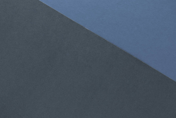 Two color, gray and blue, textured paper background. Texture with blank space and copy space. - Φωτογραφία, εικόνα